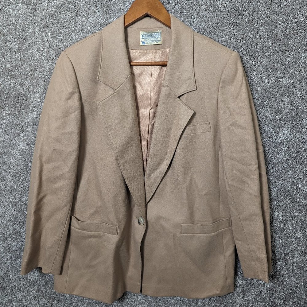Vintage Pendleton Women’s Beige Blazer Sz 18W 100% Virgin Wool USA